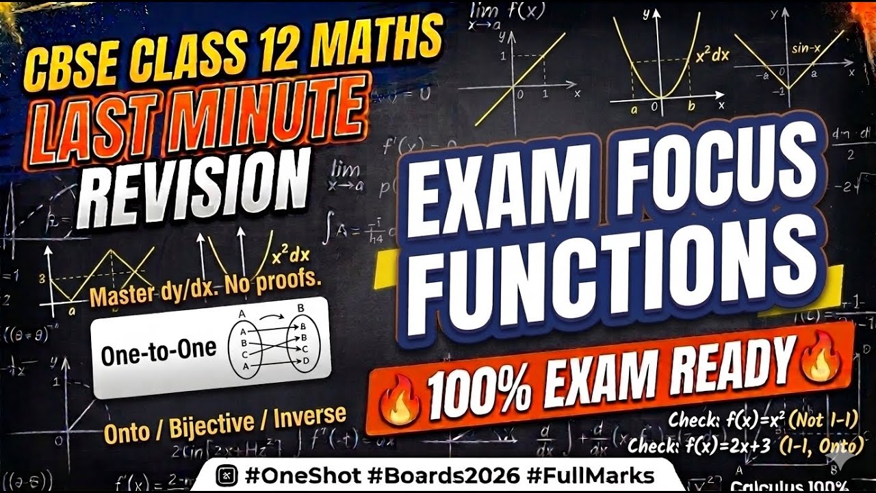 🔥 Functions in 45 Mins! | Class 12 Maths | One Shot Last Minute Revision