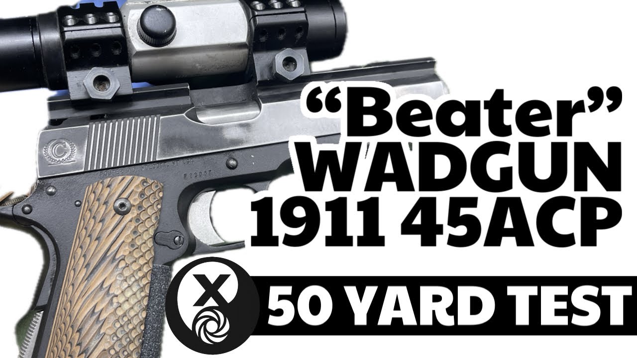 Пистолет-пулемет 1911 Wad Gun «Beater» — тест на 50 ярдов — ненадлежащим образом использованное о...