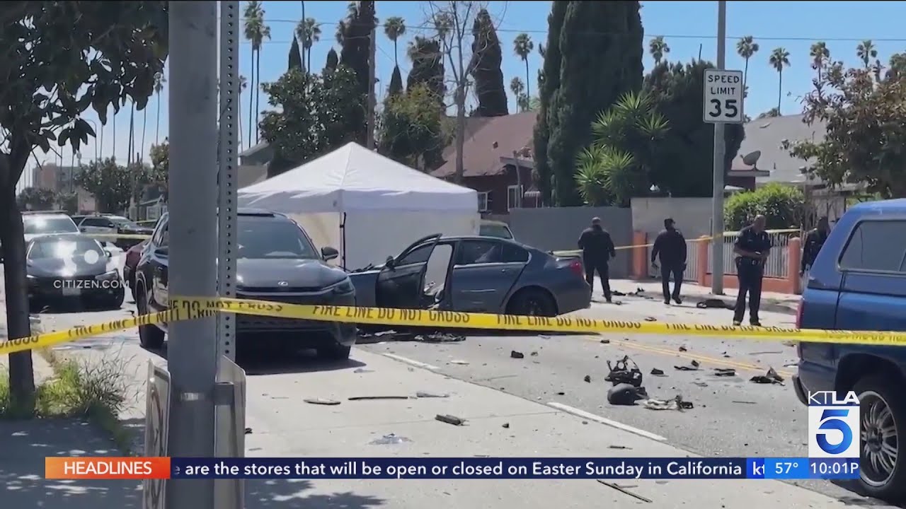 2 dead after speeding driver clips parked UPS truck in L.A.