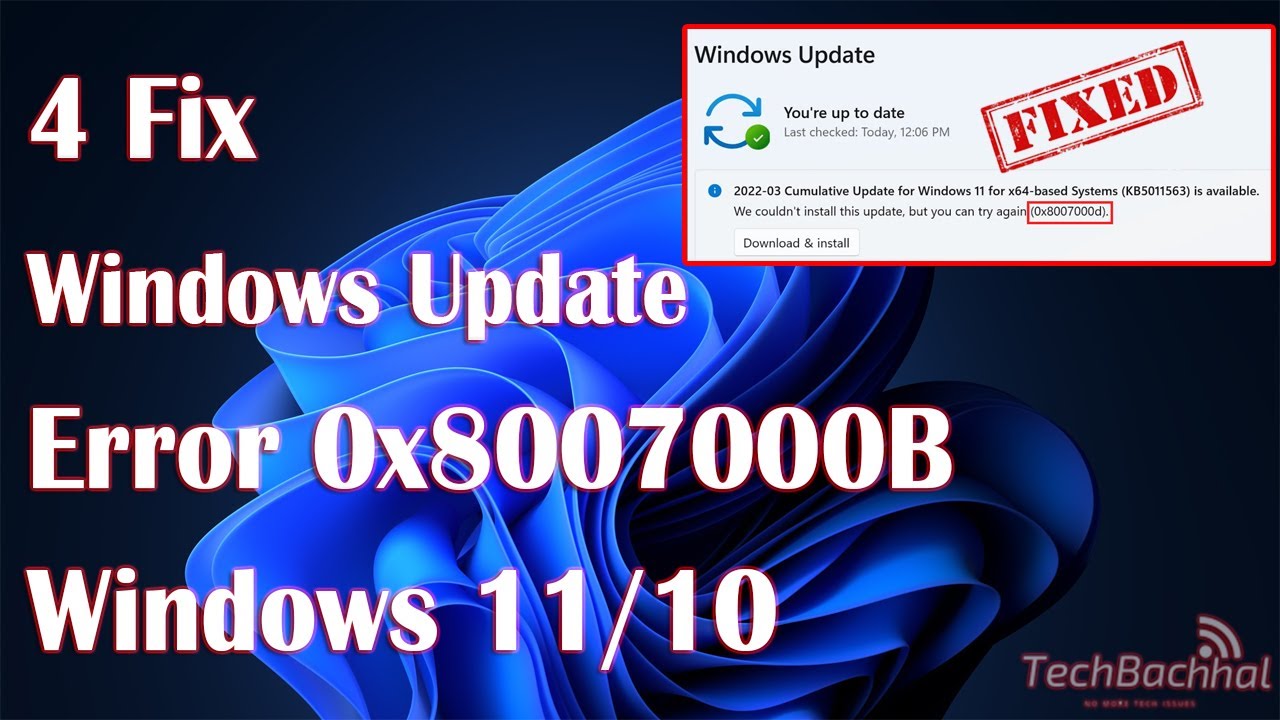 How to fix Windows update error 0x8007000B windows 11 or 10