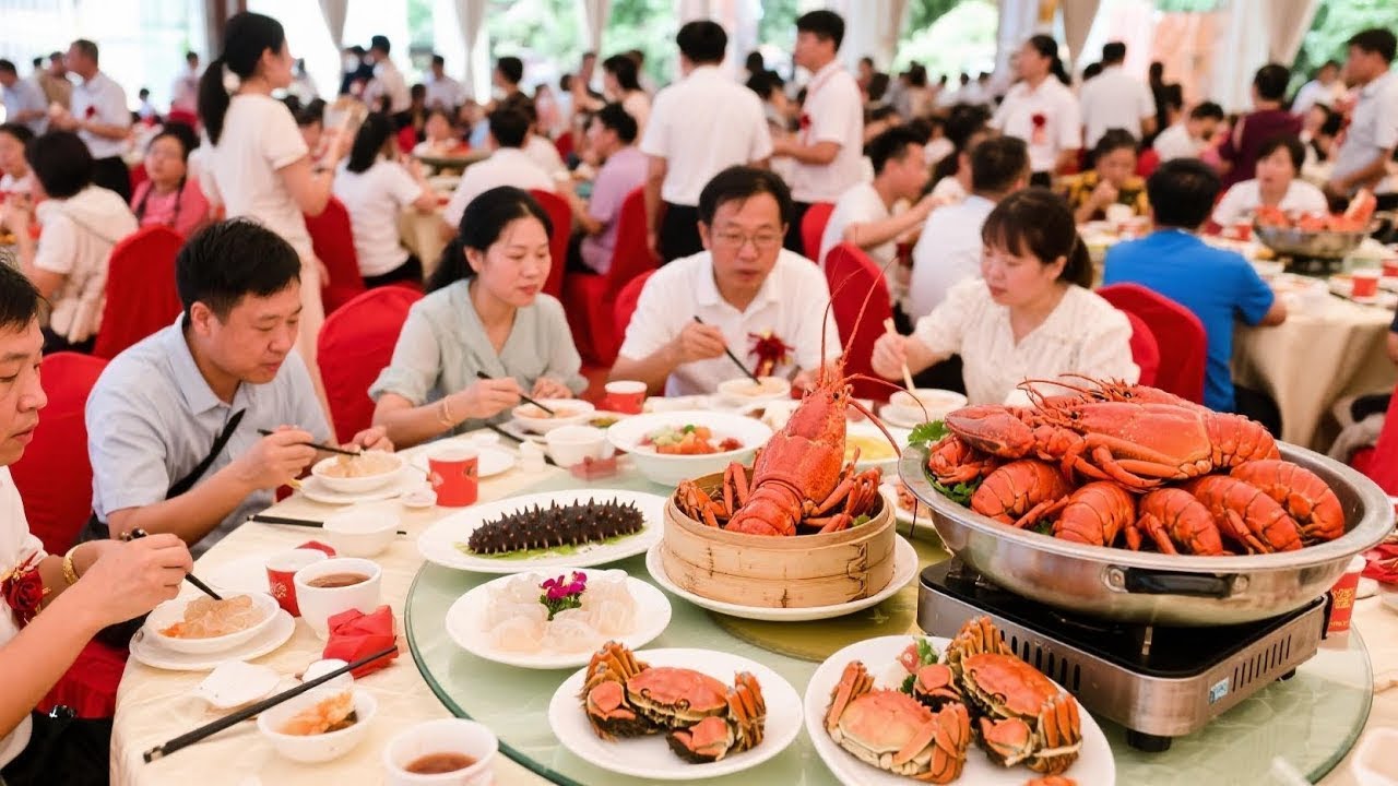 随200来福建农村搂8800一桌的大席！鱼翅 燕窝 海参 帝王蟹 竟然还有马爹利XO～太豪气了！【我是忐忑妞】