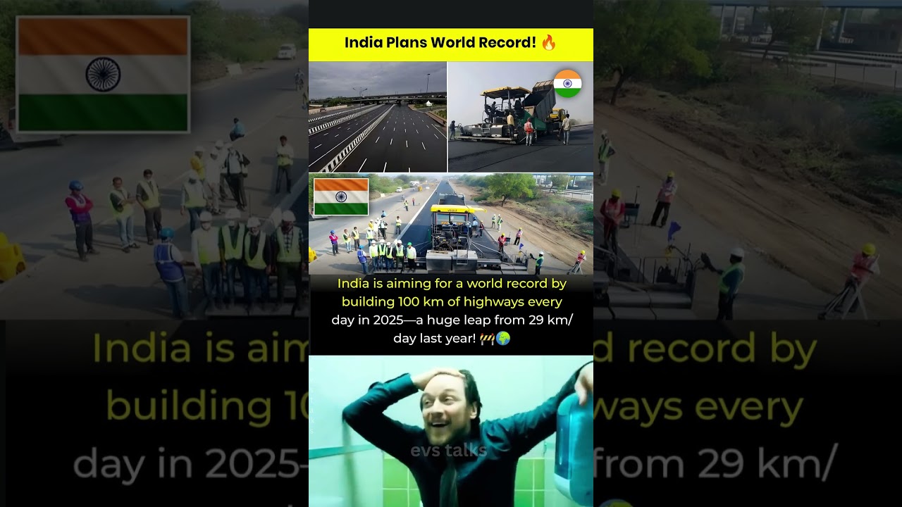 India&rsquo;s Mega Plan: 100 Km Highways Per Day in 2025! 🚧🔥 | World Record Goal