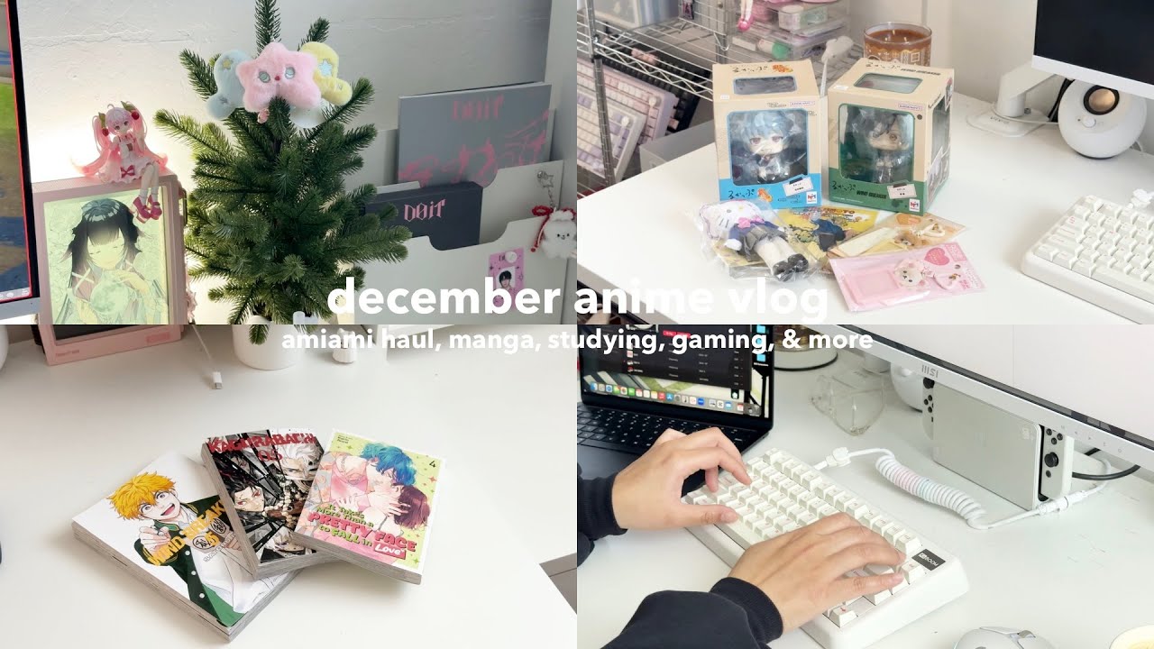 december anime vlog 🎄 | amiami haul, manga, studying, gaming, & more