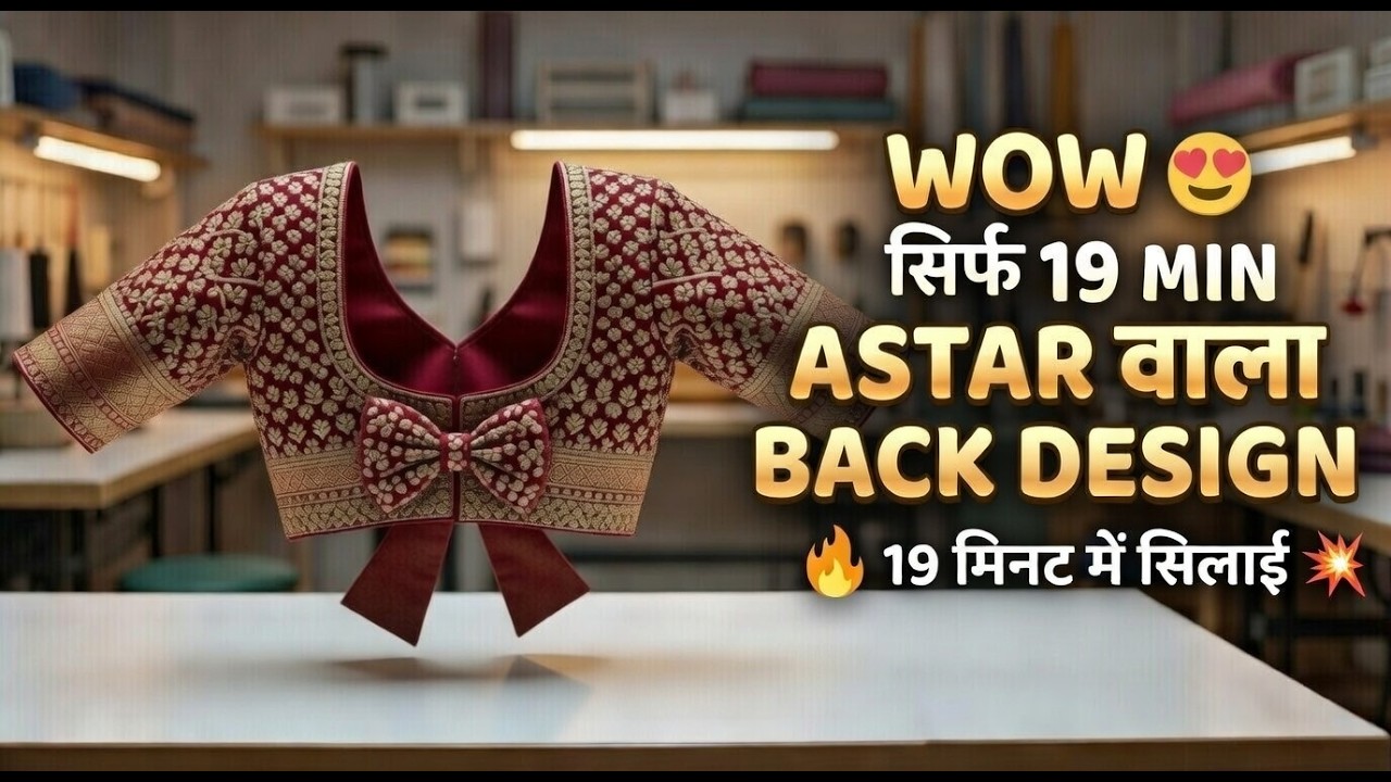 WOW 😍 सिर्फ 19 मिनट में Astar वाला Blouse Back Design 🔥 | Easy Silai Tutorial
