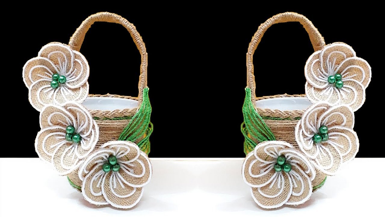 DIY Basket from Plastic container and Jute rope | Best out of waste |DIY jute rope basket