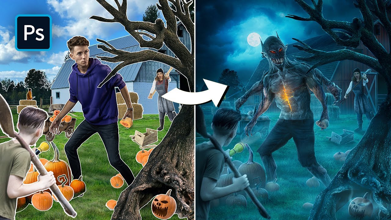 My submission to Benny's spooky edit war transformations 2022 | Photoshop speed art