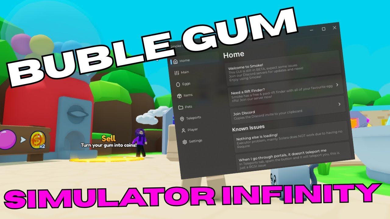 NEW Bubble Gum Simulator INFINITY Script *NO KEY* - Auto Secret, Auto Bubble, Auto Claw
