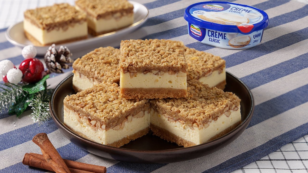 Cheesecake cu mere si crumble, un desert cu o crema foarte fina | JamilaCuisine