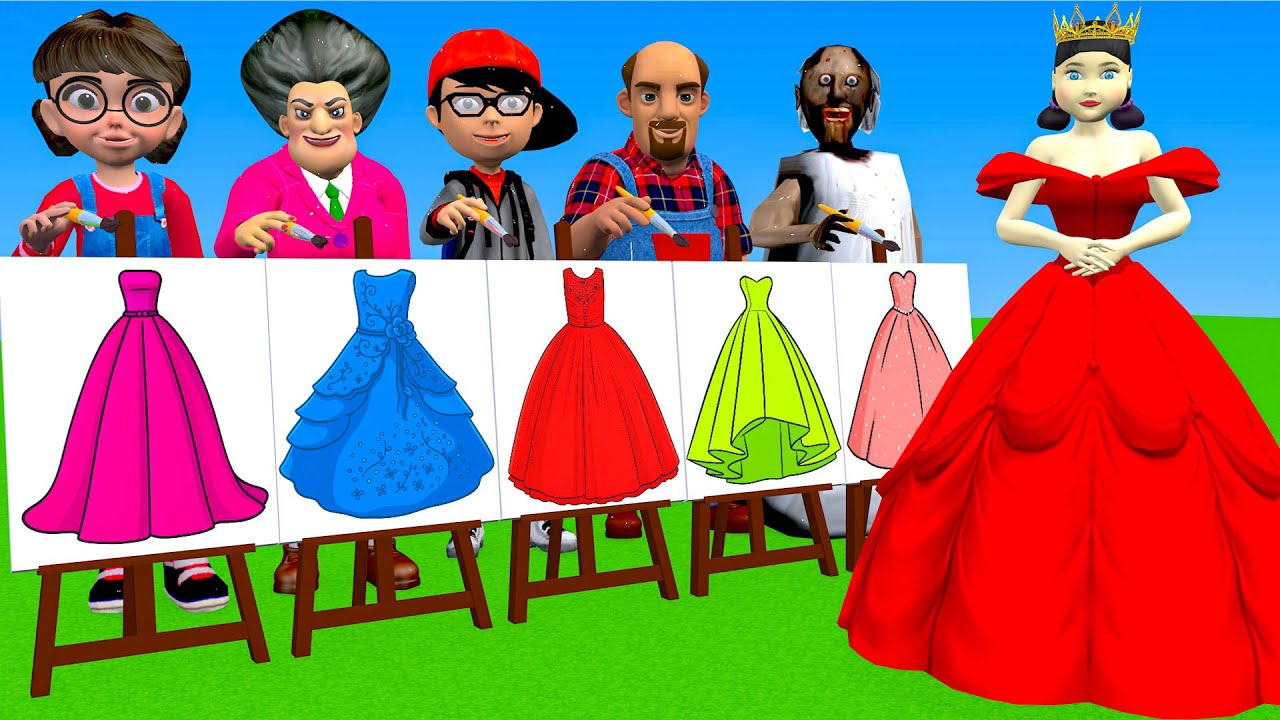 Scary Teacher 3D vs Squid Game Choose Beautiful Princess Dress vs Dressing Room 5 Times Challenger