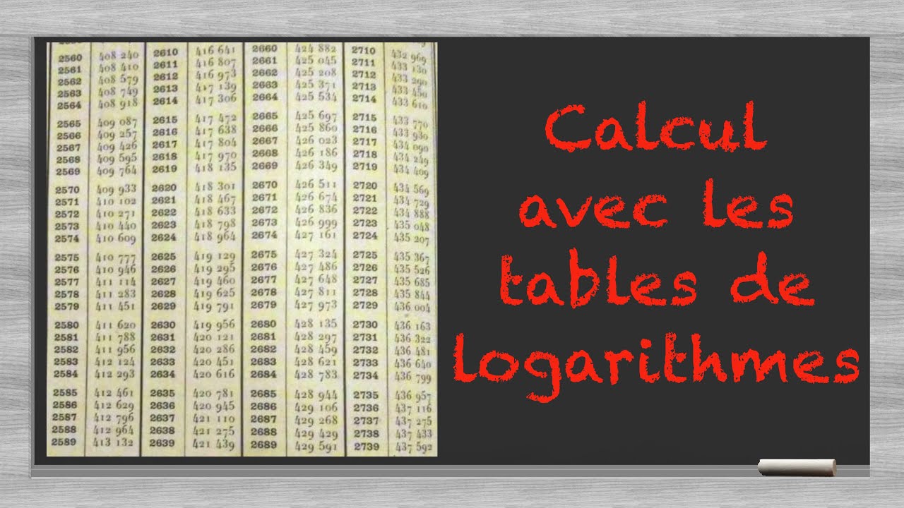 Calcul avec les tables de logarithmes (m&eacute;thode + explication)