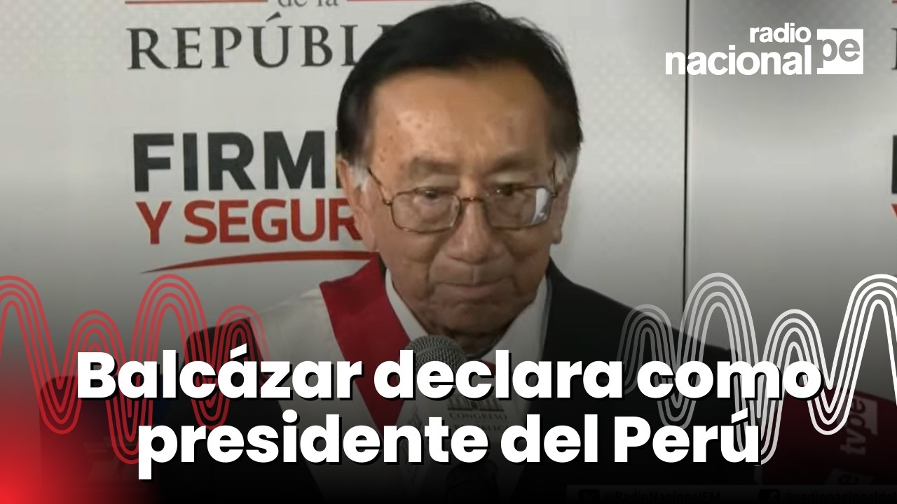 José María Balcázar declara a la prensa tras asumir el cargo como presidente interino del Perú