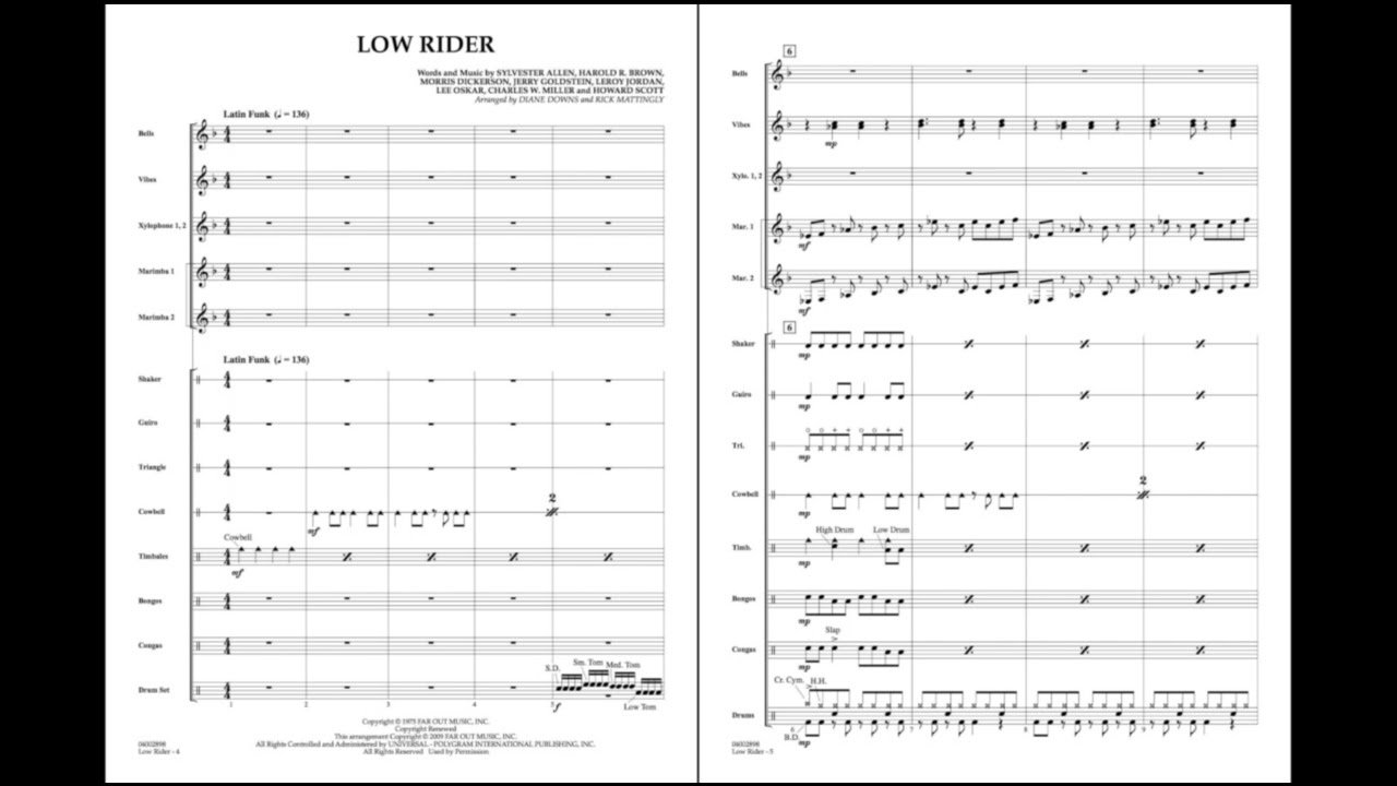 Low Rider arranged by Diane Downs/edited by Rick Mattingly
