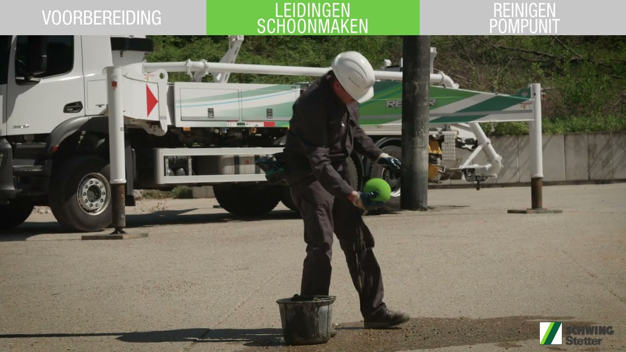 Reinigen pompmixer na loswerkzaamheden
