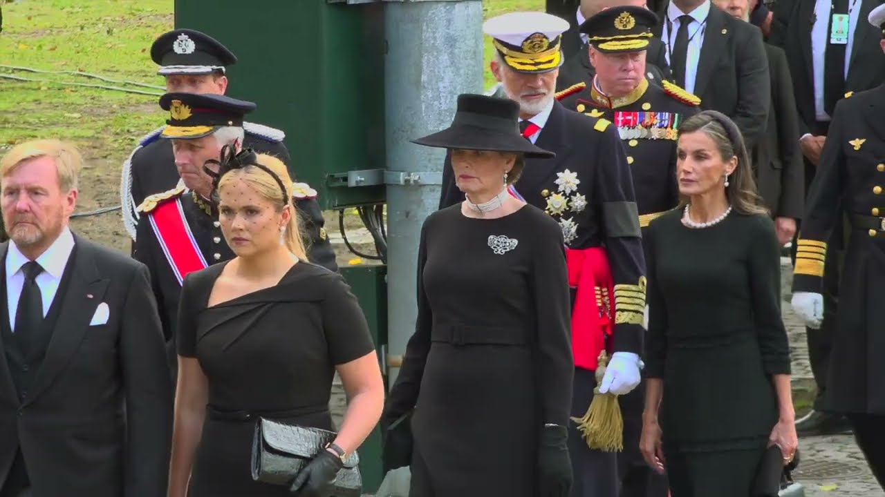 Aankomst van de royals voor de uitvaart van koning Harald in Oslo
