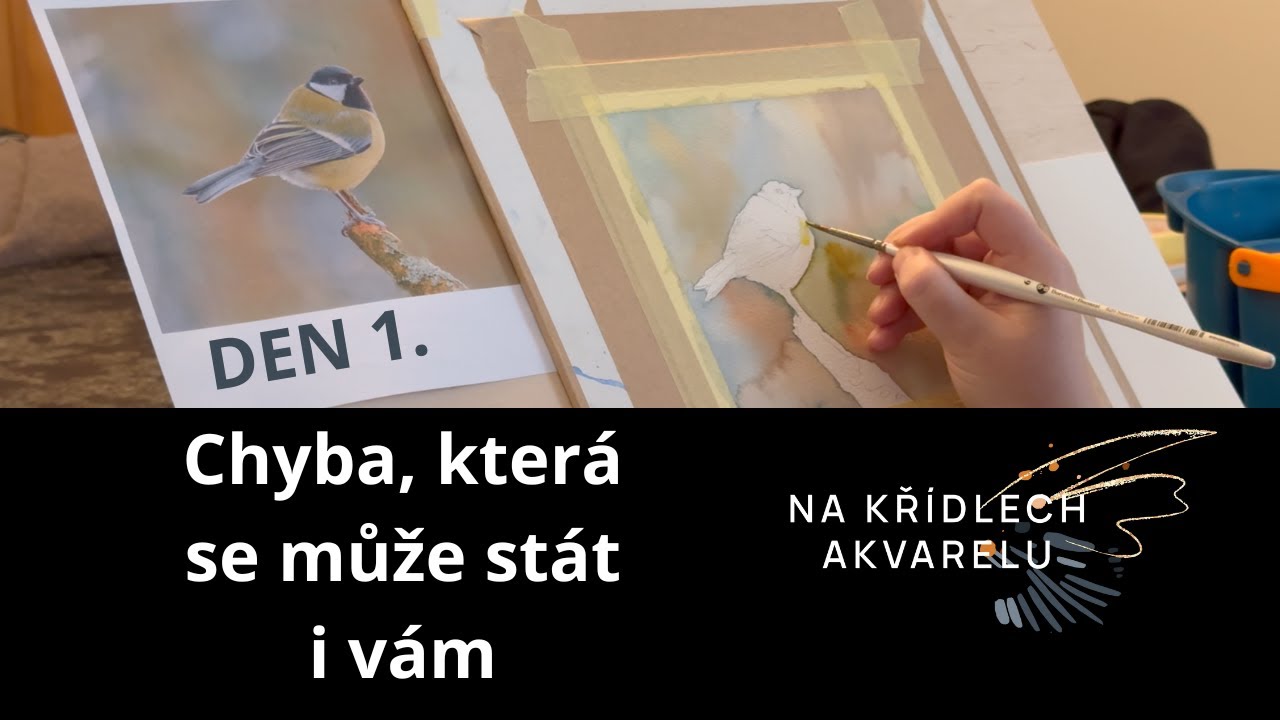 Akvarel- na křídlech akvarelu, chyba, den 1.