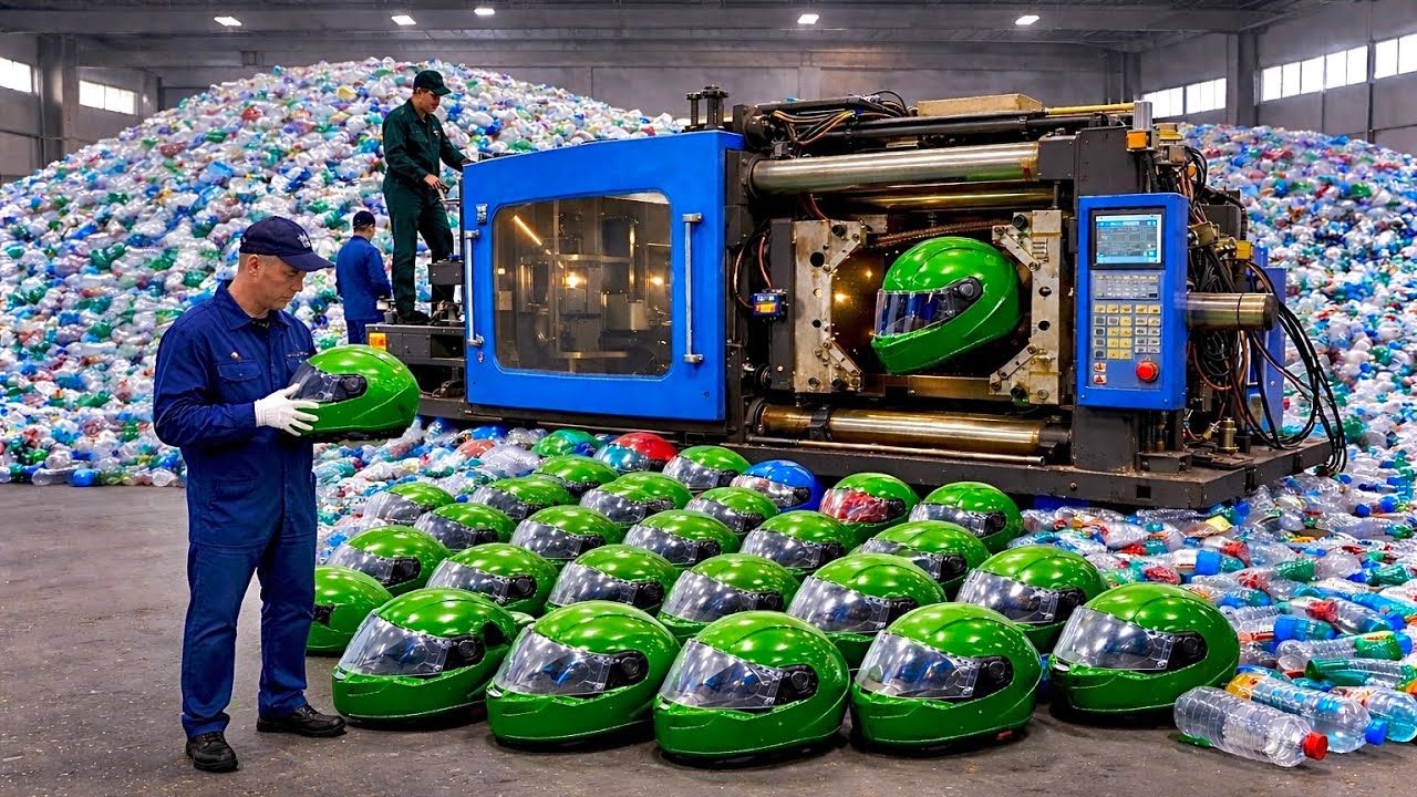 We Turn Millions of Plastic Bottles into Helmets: Recycling on a Whole New Level | Factory Process 