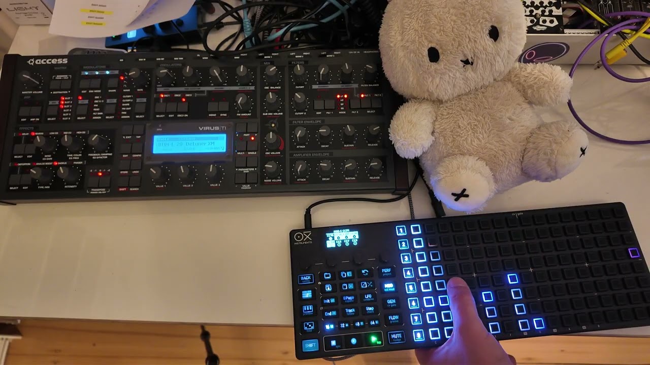 MIDI:CC/OXI ONE MK2/MODLANES TEST ✨️ changing parameters of the ACCESS VIRUS TI with MIDI CC...