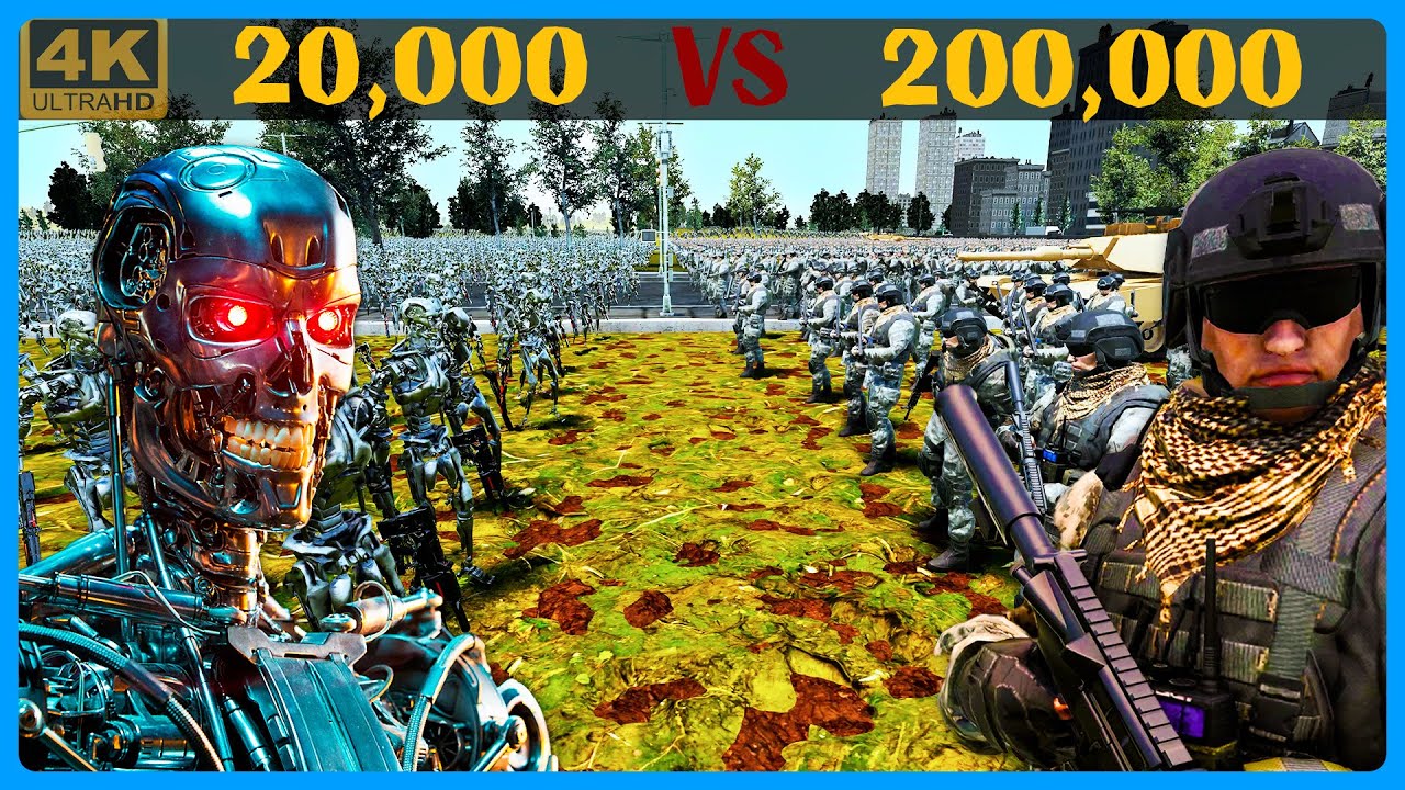 20 000 Терминаторов против 200 000 Современной Армии - Эпическая Битва - UEBS2 [4k]