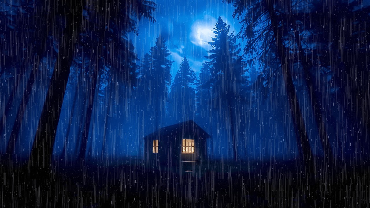 Rain Sounds at Night 🌙 Peaceful Forest Cabin for Sleeping