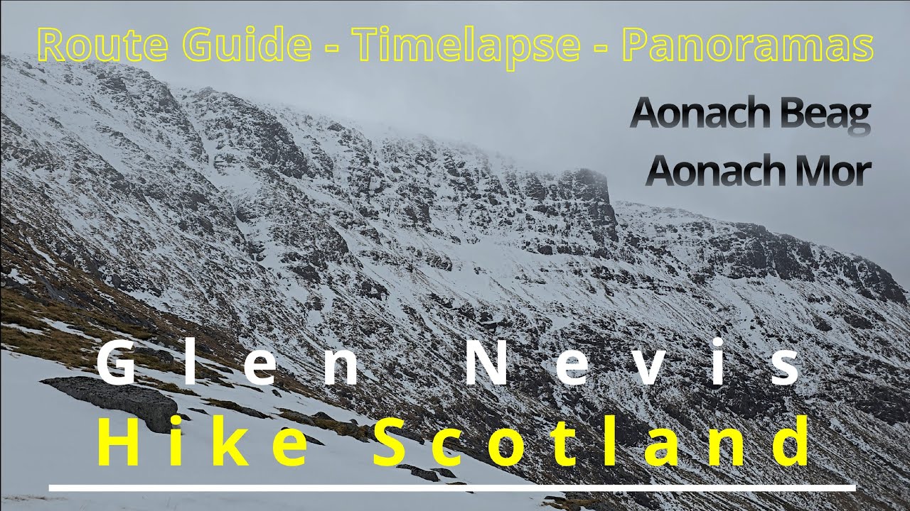 069 Aonach Beag and Aonach Mor, Glen Nevis, Scotland. Lots of cloud and snow at altitude.