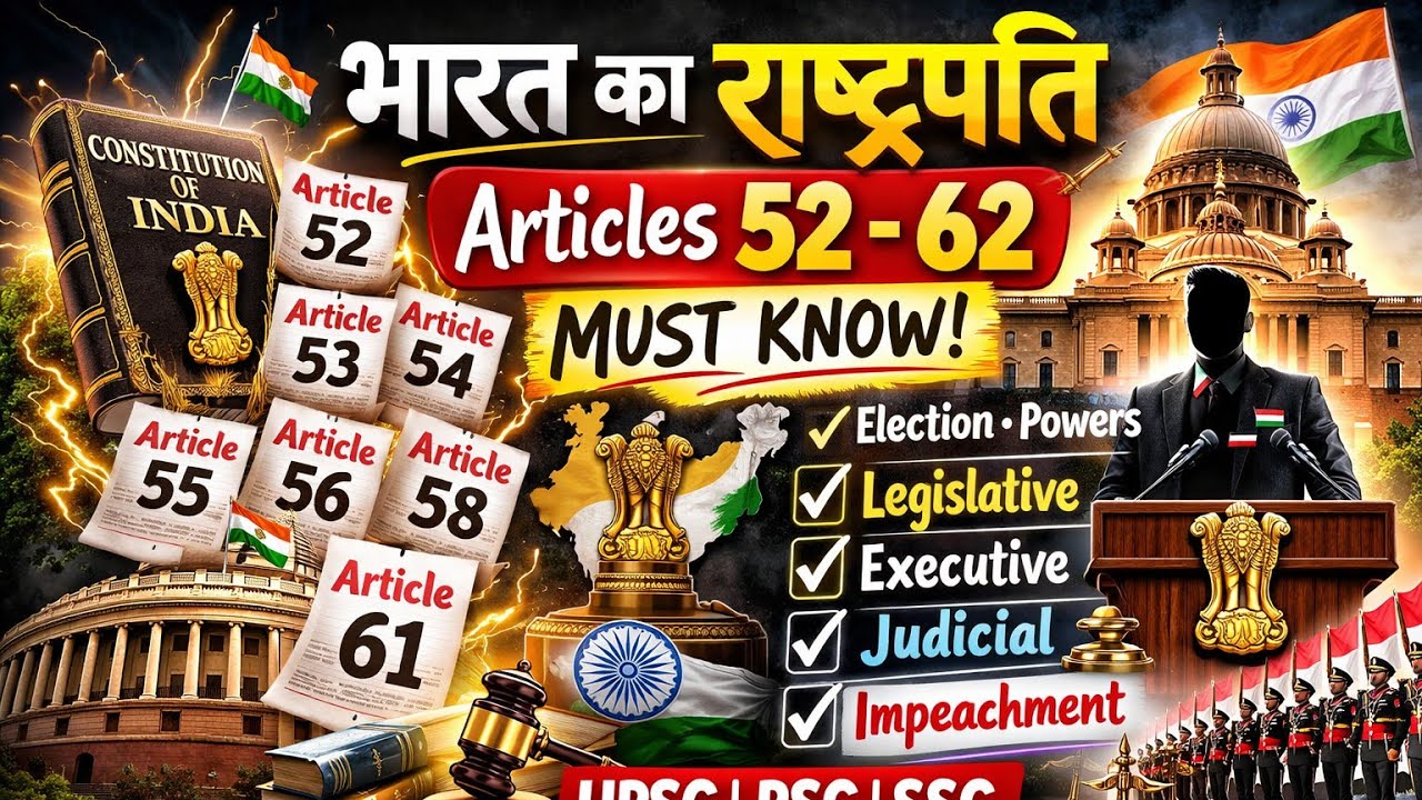 Indian Polity: President of India (भारत का राष्ट्रपति) & Important Articles