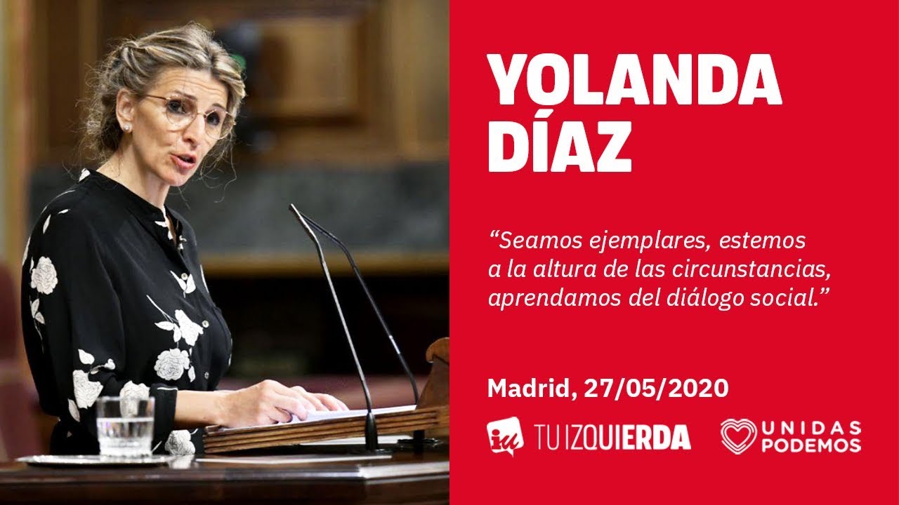 Yolanda Díaz: Estemos a la altura de las circunstancias, aprendamos del diálogo social
