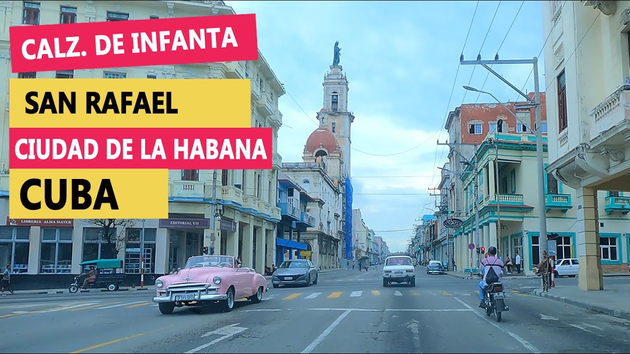 Manejando por la Calzada de Infanta, San Rafael hasta Galiano, Centro Habana Cuba