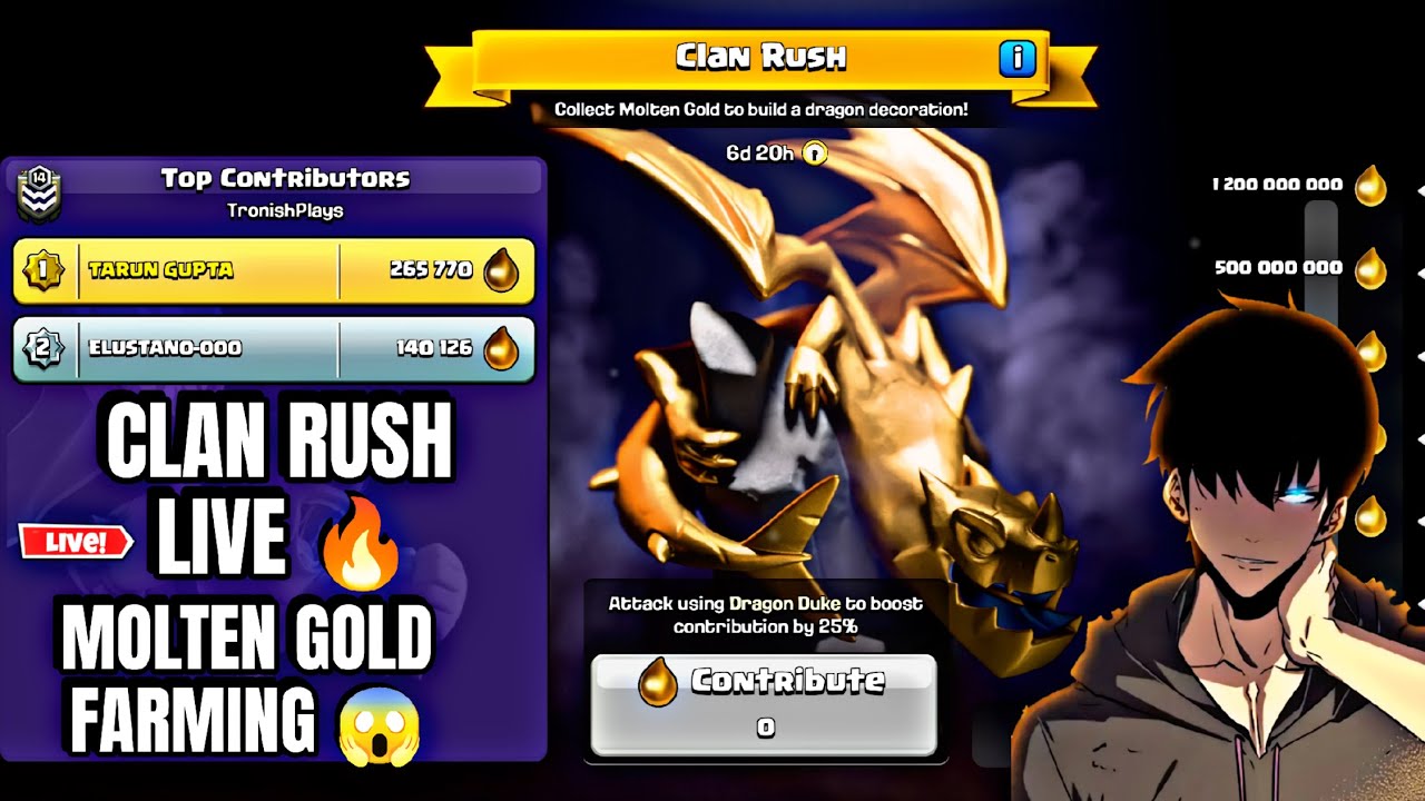 😱 Clan Rush Event LIVE | Molten Gold Grind 🔥 Clash of Clans Live | TronishPlays