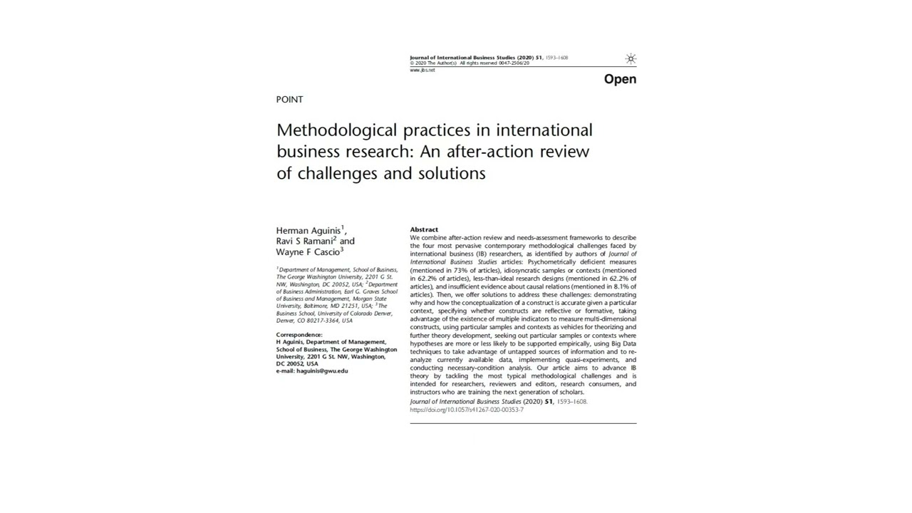 How to deal with the four most pervasive methodological challenges in IB and other fields