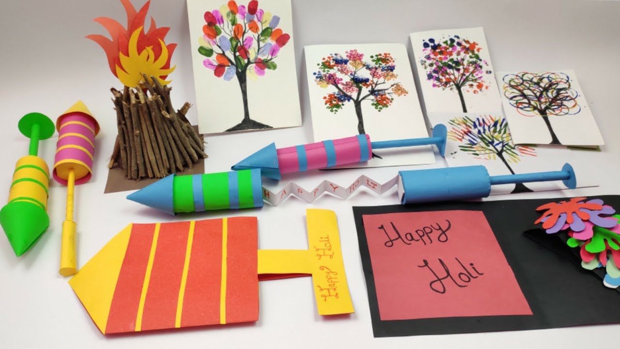 Holi Craft Ideas | Paper Craft | Paper Crafts For School | Home Decoration|Greeting Cards| Pichkari