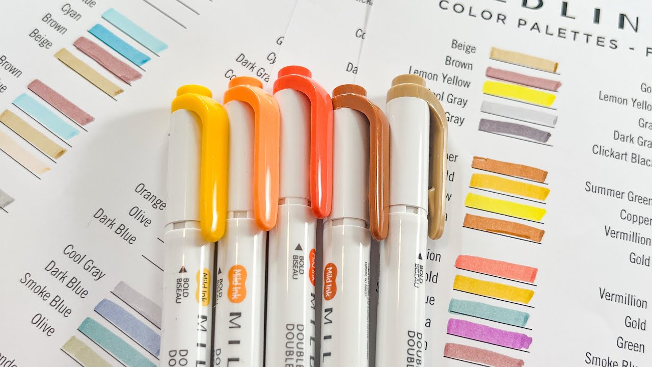 100+ Fall Color Palettes with Zebra Mildliners