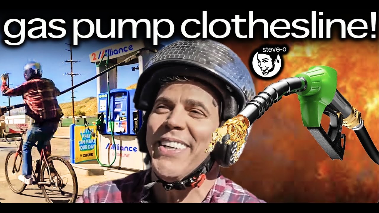 Ridiculous Stunts To Rip The Hose Off A Gas Pump | Steve-O