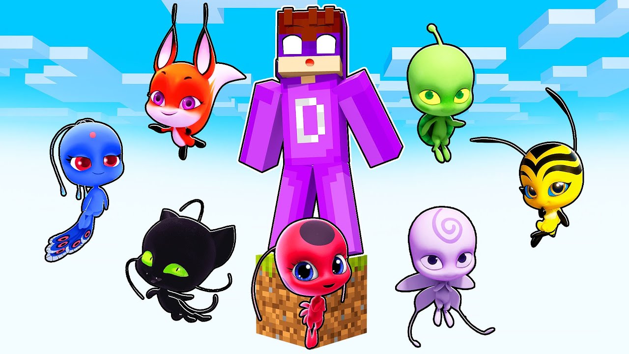 JOGANDO COM TODOS OS MIRACULOUS em APENAS UM BLOCO!!