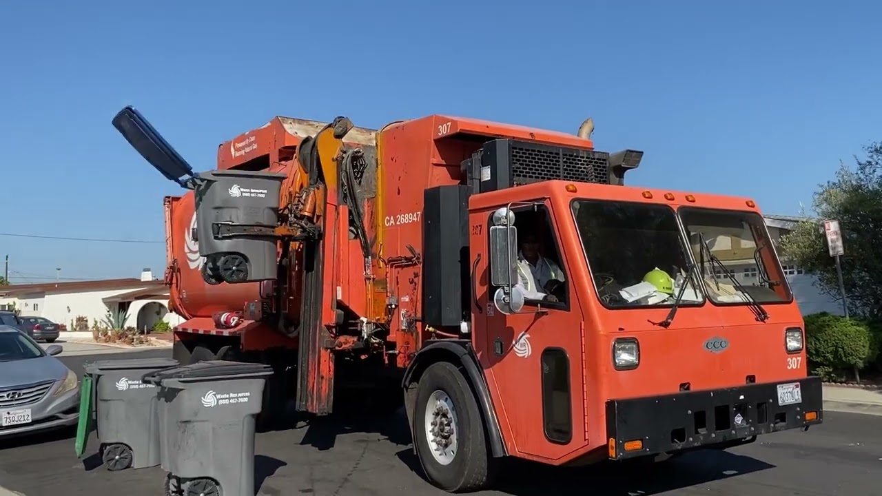 Waste resources truck on trash and recycling ♻️ 
