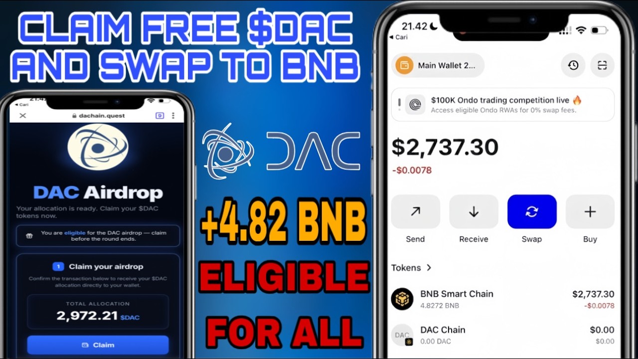 Claim Free Airdrop DAC Chain $DAC ~ 4.82 BNB on Trustwallet