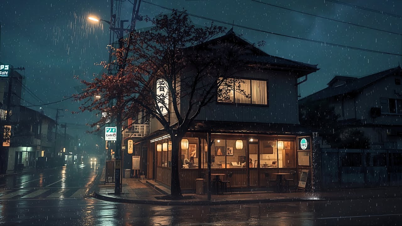 Rainy Night Lofi 🌧️ Cozy Café Music for Sleep, Study & Deep Focus