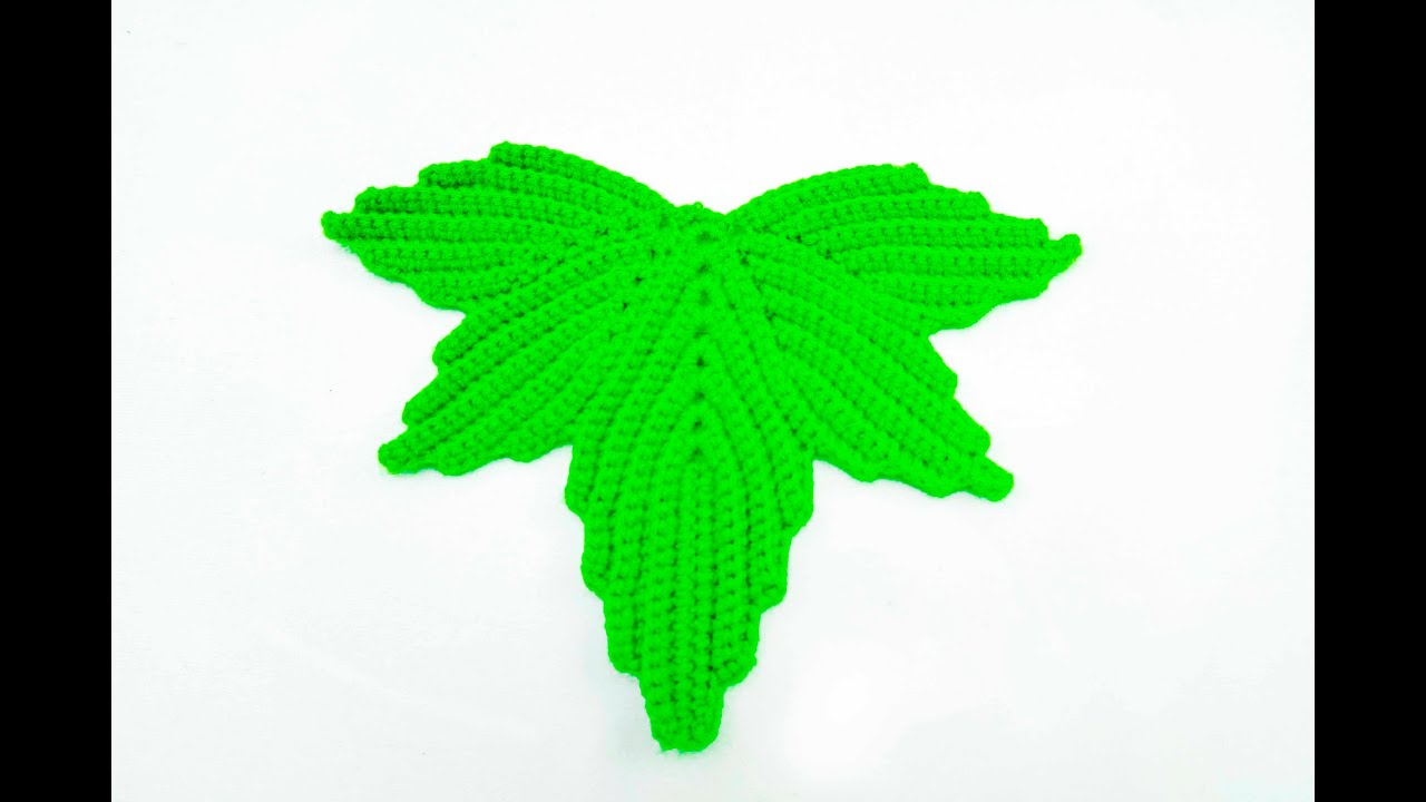 HOJA A CROCHET DE CINCO PETALOS PASO A PASO