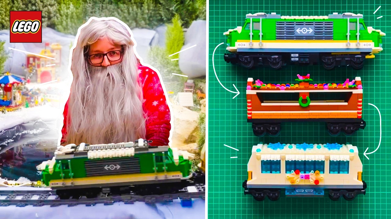 YouTuber builds gigantic festive LEGO railway | Half-Asleep Chris