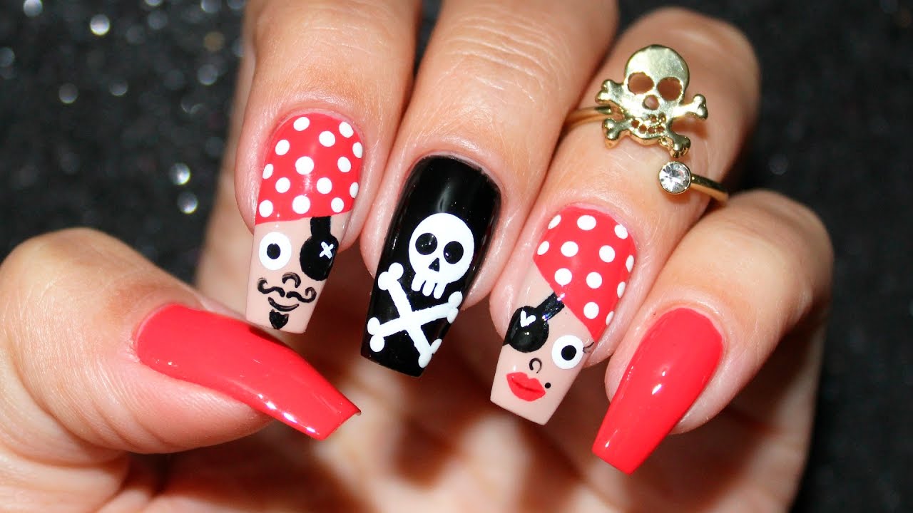 Unhas Decoradas Para o Carnaval - Pirata | Unhas da Lalá