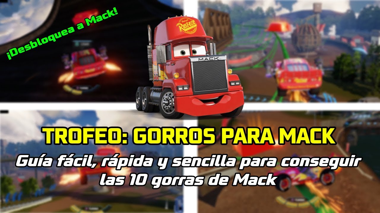 Cars 3 - Trofeo: Gorros para Mack ¡Consigue los 10 gorros en el Parque de acrobacias Thomasville!