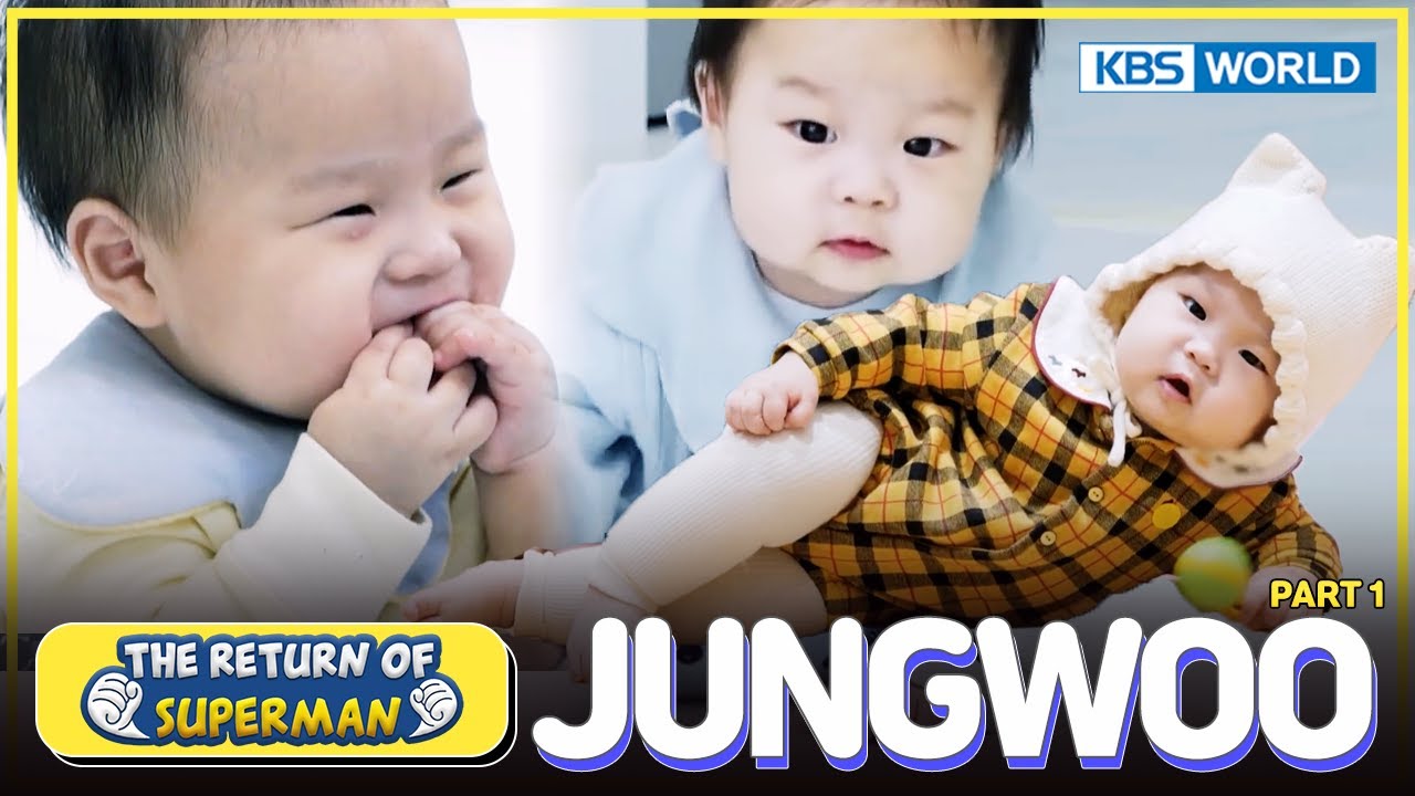 [IND/ENG] Superman BEST🏆 | JUNGWOO Part. 1 - Pose duyung, belajar jalan, berenang, mukbang dll