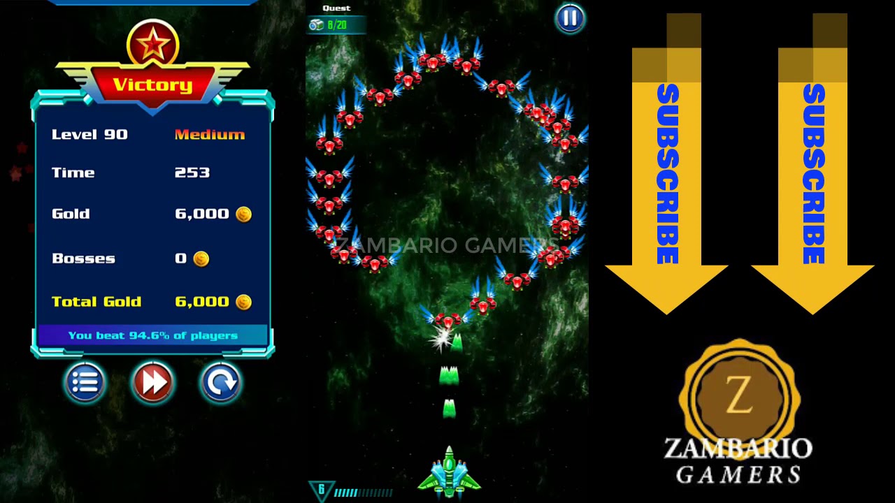 Alien Shooter Level 90 | Low Power Ship | Galaxy Attack | Pulse Blast | Zambario Gamers