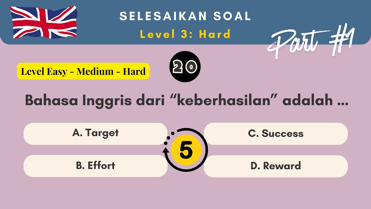 Part 1 - Berani Coba?? | Tebak-Tebakan Kuis Bahasa Inggris | Level Mudah - Sedang - sulit