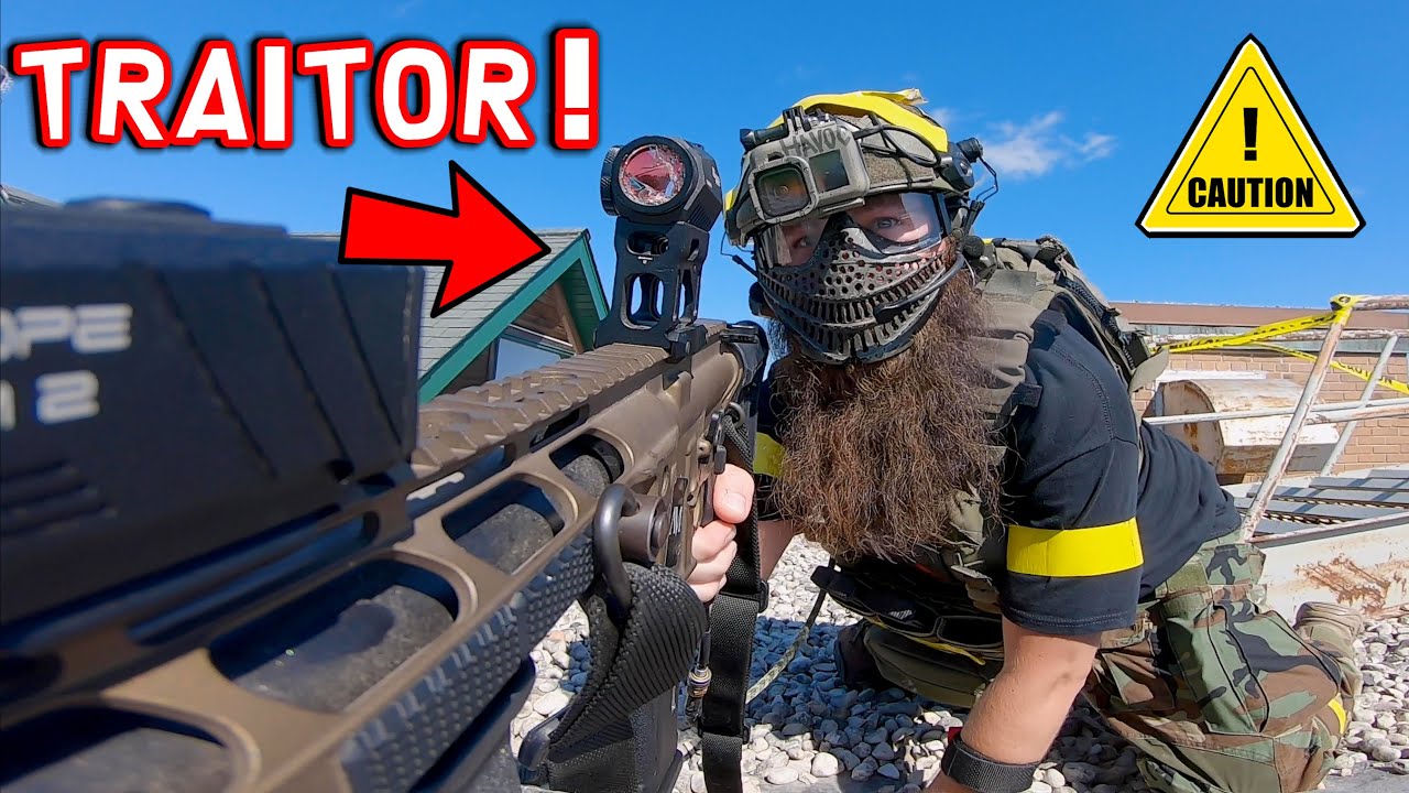 Airsoft Rooftop Traitor Gameplay With Wolverine LE MTW & Airsoft Alfonse! ⚠️I AM THE CAUTION TAPE!⚠️