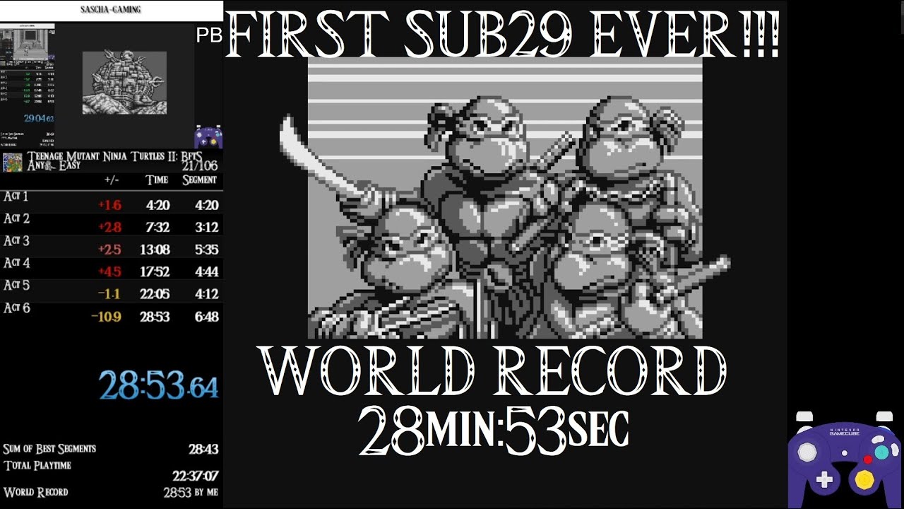 Teenage Mutant Ninja Turtles II: Back from the Sewers | Any% Easy in 28min:53sec [1/576]