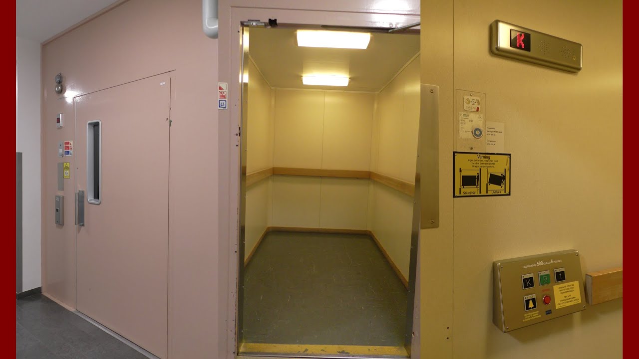 MODDED!! 1962 DEVE (KONE mod.) Hydraulic Elevator @ Heden 124, Bollnäs, Sweden!