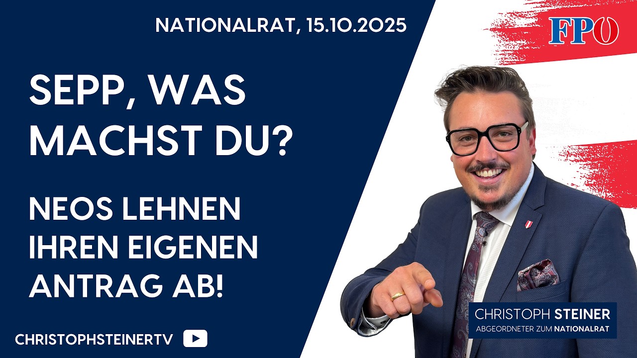 Sepp, was machst Du? -NEOS lehnen ihren eigenen Antrag ab!