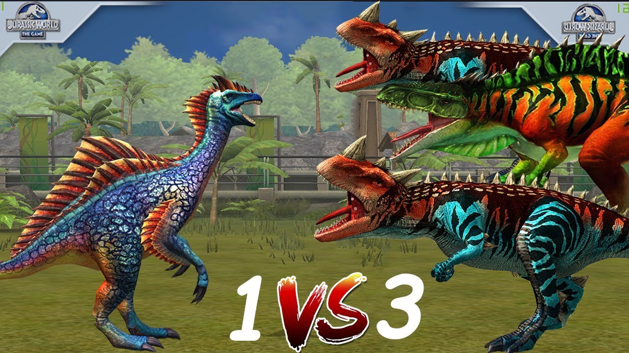 ОДИН ПРОТИВ ТРОИХ Сегнозавр - Цератозавр Остафрикозавр Jurassic World The Game
