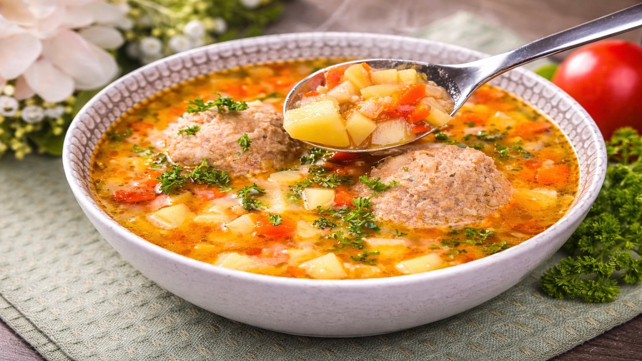 Бальзам для желудка: лёгкий суп с фрикадельками на каждый день 🍲