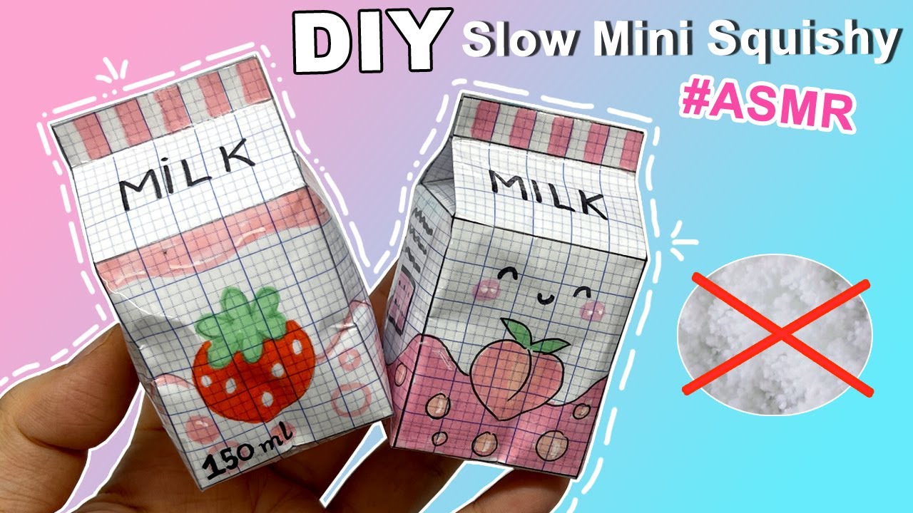 Как сделать мини-коробку для молока Squishy из школьной тетрадной бумаги/без пены/DIY Paper Squishy